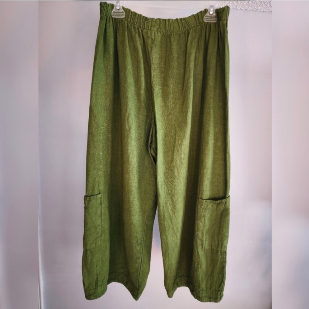 Bryn Walker Flowy Green Pants size M